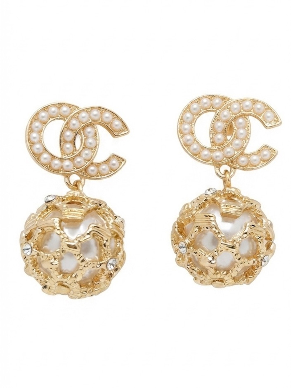 Fashion Jewelry Gold and Pearl Drop Earrings
